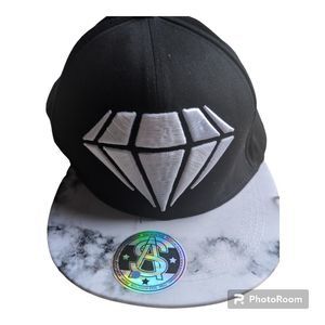 New Sole Addiction Hat Black & Gray Adjustable Graphic Snapback Cap Diamond